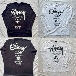 Stussy Long Sleeve Tees - Black and White